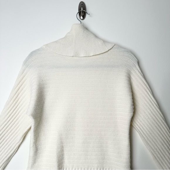 Anthropologie Moth Cream White Oversized Slouchy Ribbed Cowl Neck Sweater - Picture 12 of 14